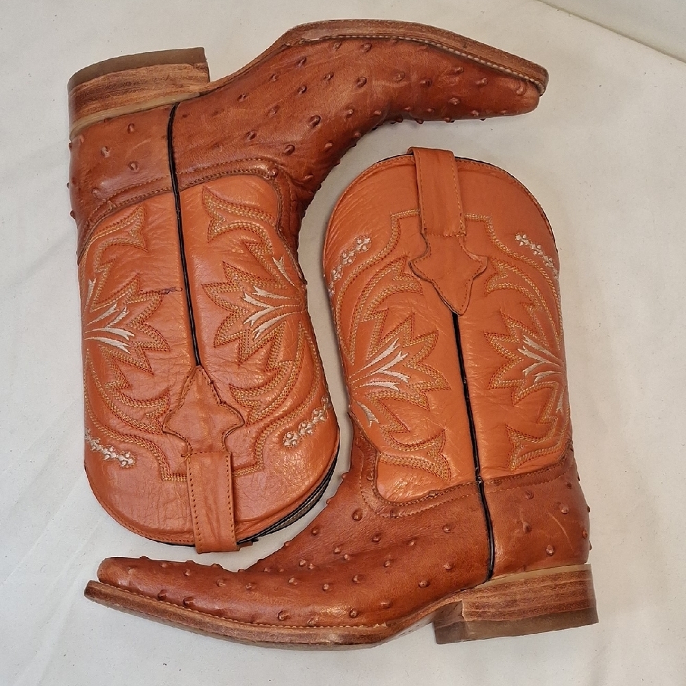 Pastizal Mexico Womens Brown Leather Embroidered Western Cowboy Boots
